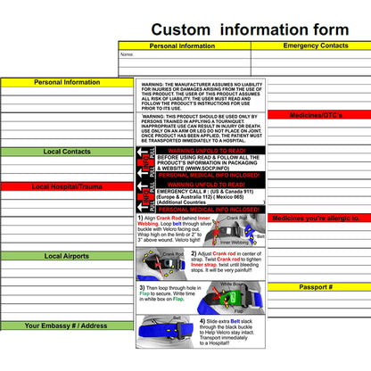 SOCP Backup Tourniquet Belt Emergency Information